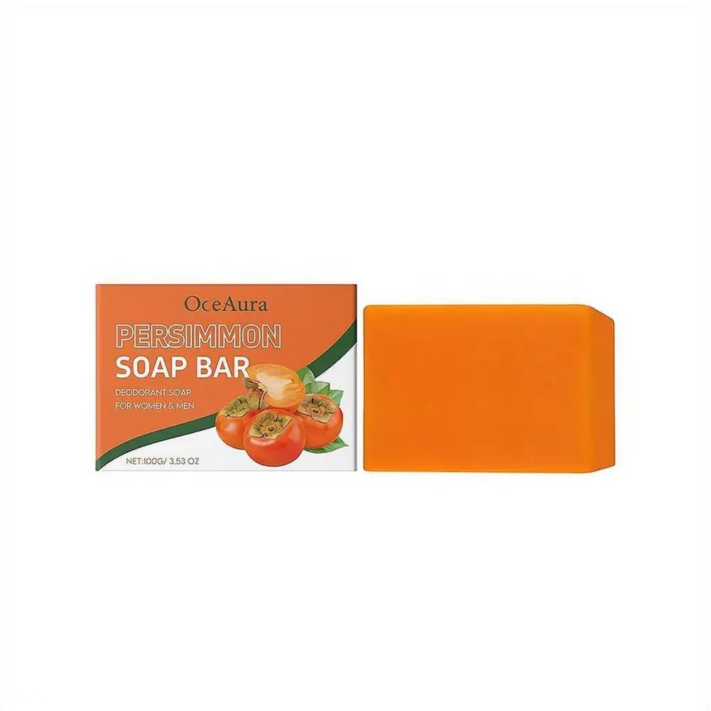 100g Natural Persimmon Body Soap for Odor Control and Daily Cleansing Persimmon Deodorant Soap Bar for Men & Women Skin Care