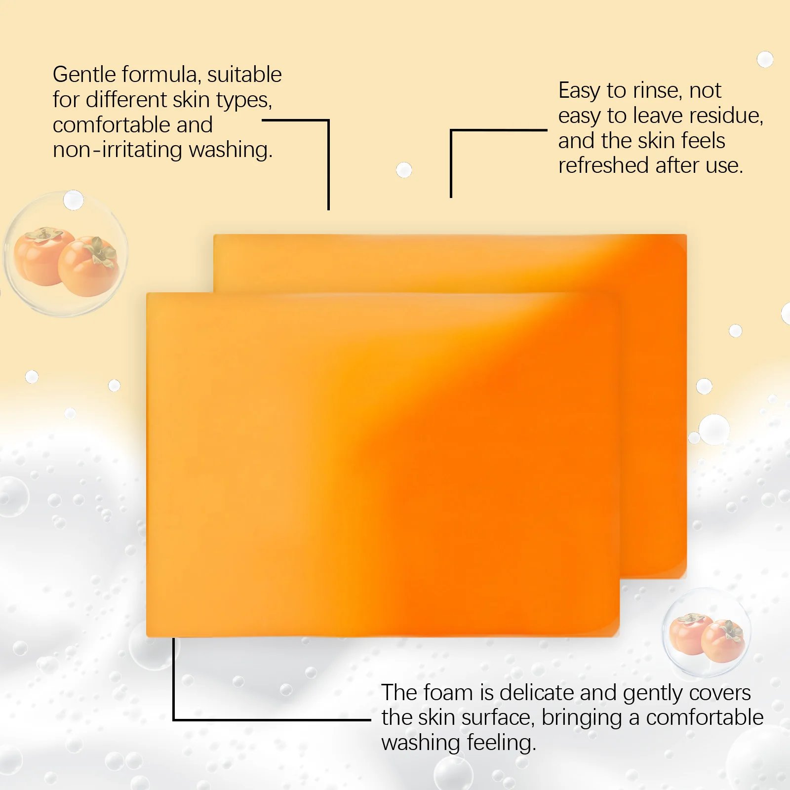 OceAura Persimmon Soap Bar for Body Odor Control Deodorant Professional Skin Cleaning Goat Milk Body Wash Persimmon Shower Gel OceAura Persimmon Soap Bar for Body Odor Control Deodorant Professional Skin Cleaning Goat Milk Body Wash Persimmon Shower Gel