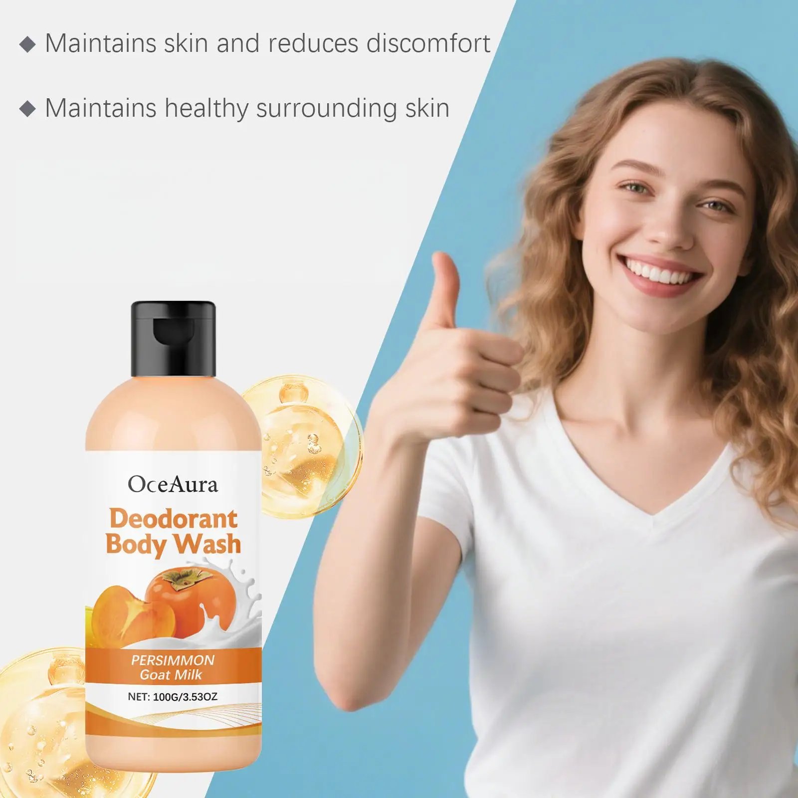OceAura Persimmon Soap Bar for Body Odor Control Deodorant Professional Skin Cleaning Goat Milk Body Wash Persimmon Shower Gel OceAura Persimmon Soap Bar for Body Odor Control Deodorant Professional Skin Cleaning Goat Milk Body Wash Persimmon Shower Gel