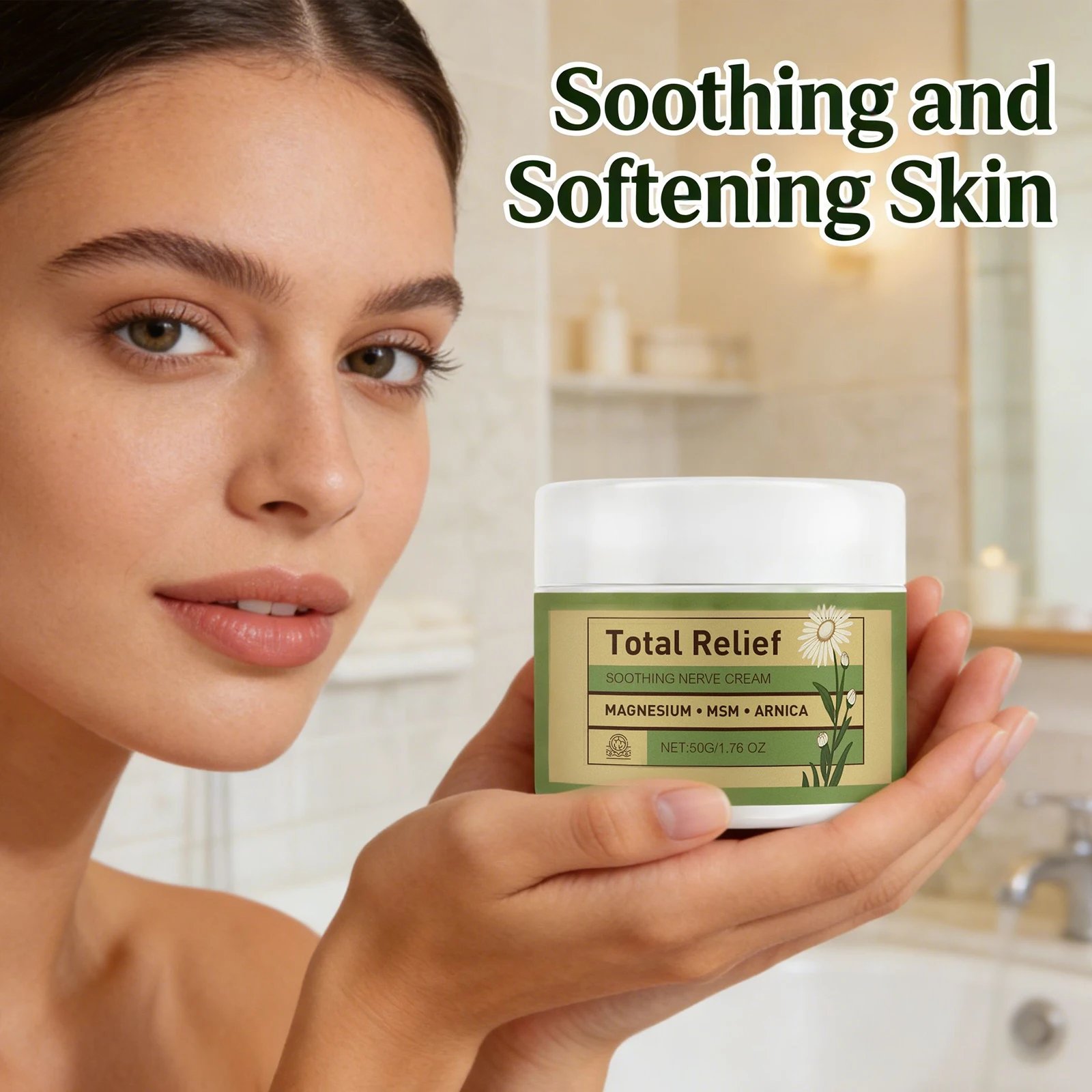 22869-xyypuh.jpg Magnesium Soothing Cream Nerves Relief Long-Lasting Hydration Prevent Drying Moisturizing Body Cream - Image 1
