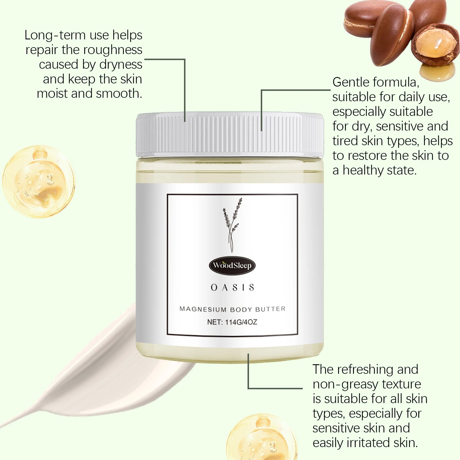 Shea Butter Body Lotion Moisturizing Magnesium Body Butter Nourishing Skin Soft Smooth Soothes Muscles Body Skincare Cream Shea Butter Body Lotion Moisturizing Magnesium Body Butter Nourishing Skin Soft Smooth Soothes Muscles Body Skincare Cream