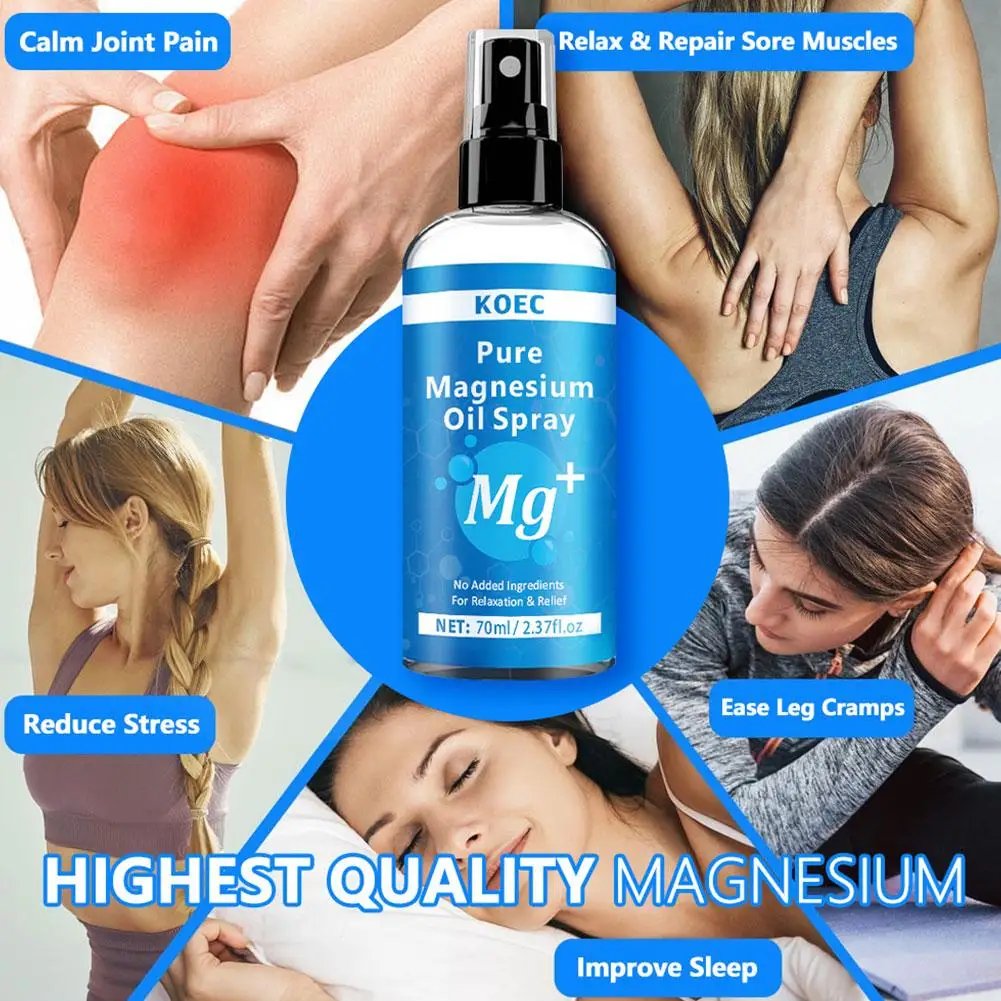 1/2PCS Magnesium Oil Spray for Feet & Sleep, Relief & Relaxation, Smoothes And Softens Skin,Muscle Health Leg & Joint Care 70g