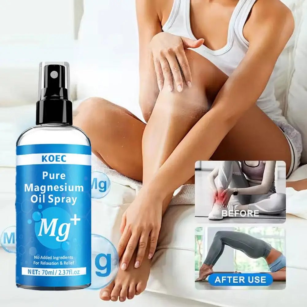 1/2PCS Magnesium Oil Spray for Feet & Sleep, Relief & Relaxation, Smoothes And Softens Skin,Muscle Health Leg & Joint Care 70g
