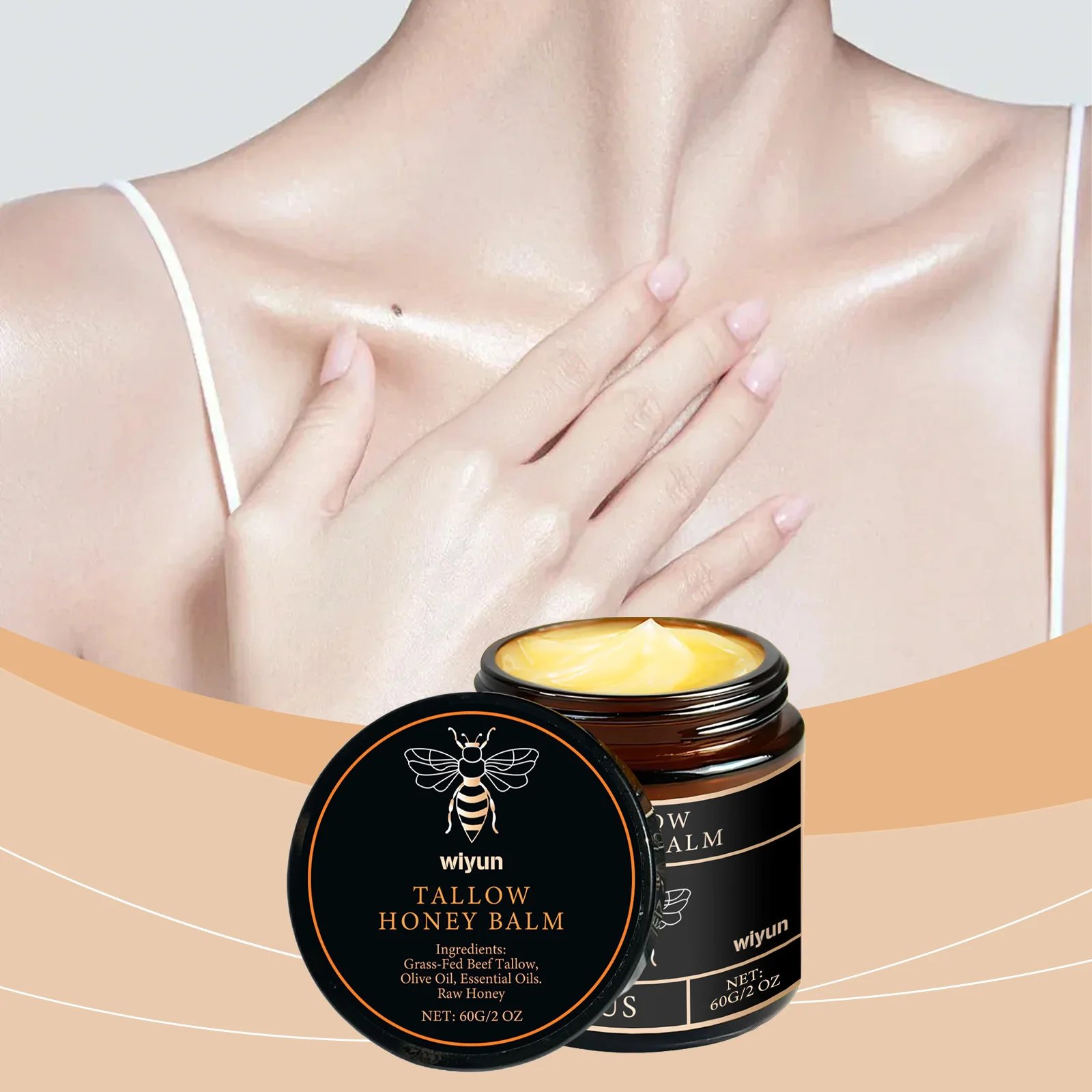 Tallow Honey Balm Glowing Hydrating Skin Enhacne Elasticity Improve Dullness Fade Fine Lines Firming Face Body Moisturize Cream Tallow Honey Balm Glowing Hydrating Skin Enhacne Elasticity Improve Dullness Fade Fine Lines Firming Face Body Moisturize Cream