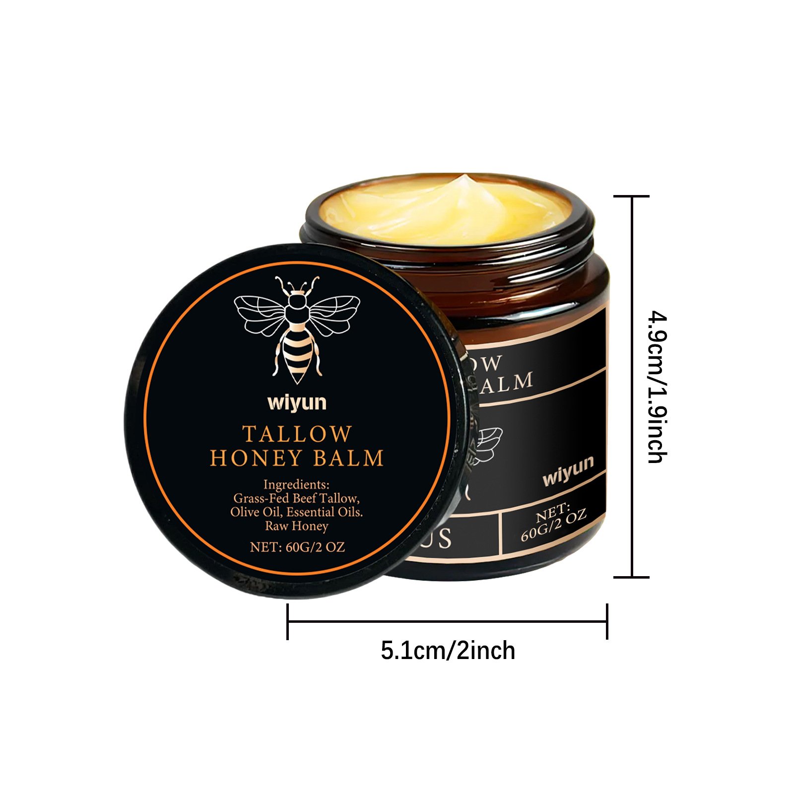 Organic Grass Fed Beef Tallow Balm Raw Honey Moisturizing Soft Improve Elasticity Long-Lasting Smooth Hydrating Cream Skin Care Organic Grass Fed Beef Tallow Balm Raw Honey Moisturizing Soft Improve Elasticity Long-Lasting Smooth Hydrating Cream Skin Care