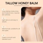 Organic Grass Fed Beef Tallow Balm Raw Honey Moisturizing Soft Improve Elasticity Long-Lasting Smooth Hydrating Cream Skin Care - Image 2