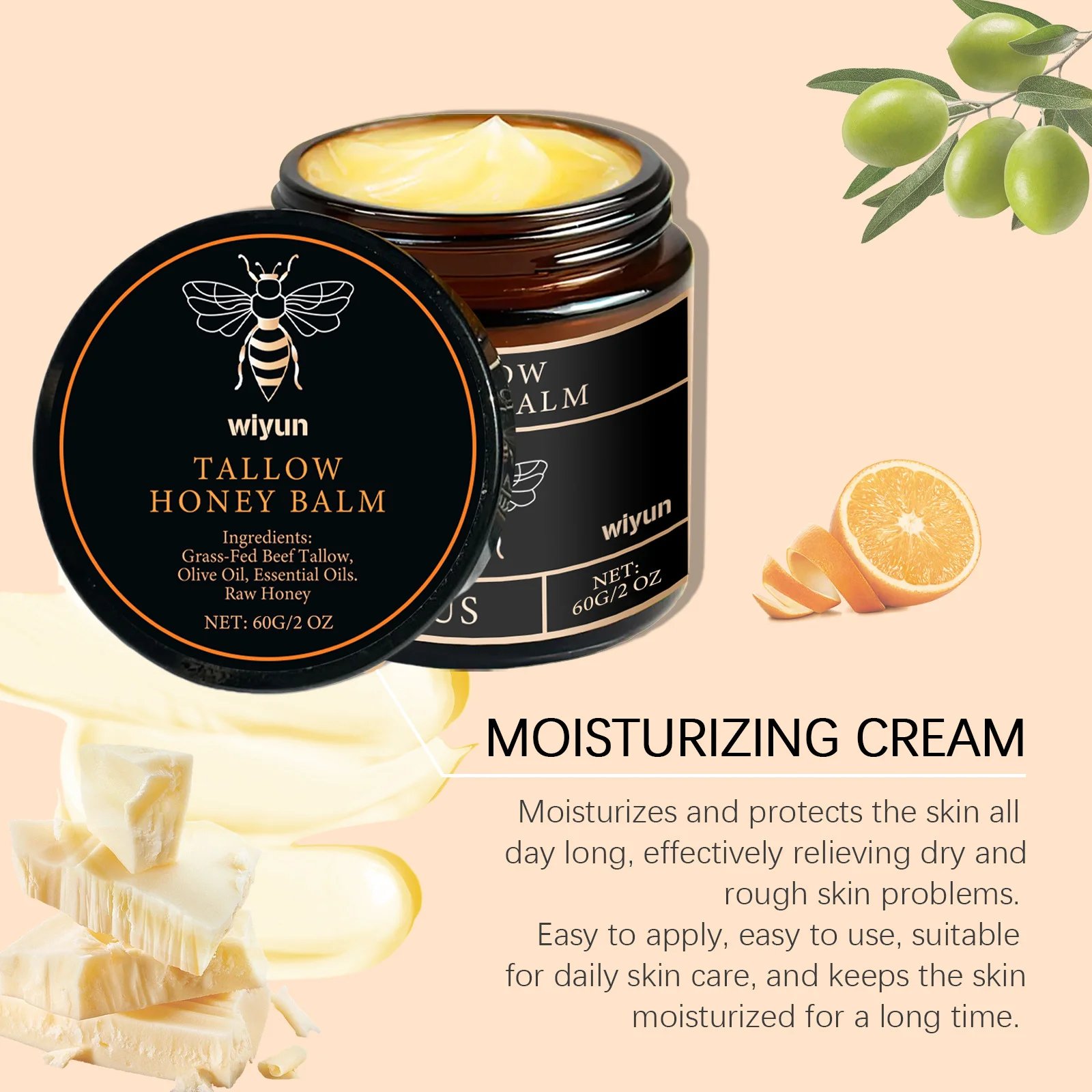 Beef Tallow Face Cream Improves Loose Skin Lasting Moisturizing Soothing Anti Aging Lifting Brightening Nourishing Skin Care Beef Tallow Face Cream Improves Loose Skin Lasting Moisturizing Soothing Anti Aging Lifting Brightening Nourishing Skin Care