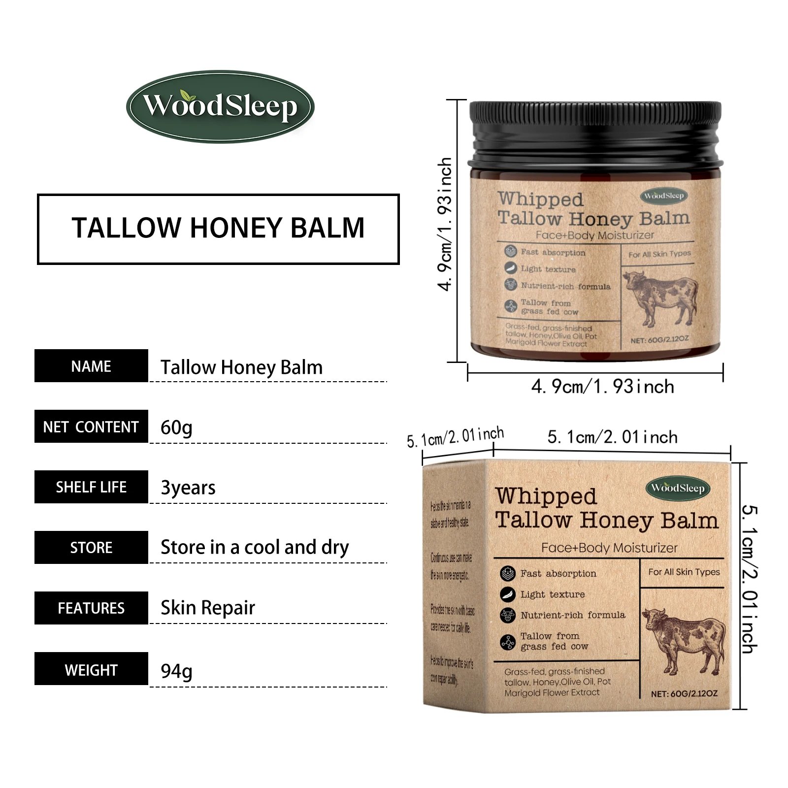Whipped Beef Tallow Honey Balm Deeply Moisturizer Brightening Fast Absorption Grass Fed Grass Finished Face Cream Body Lotion Whipped Beef Tallow Honey Balm Deeply Moisturizer Brightening Fast Absorption Grass Fed Grass Finished Face Cream Body Lotion