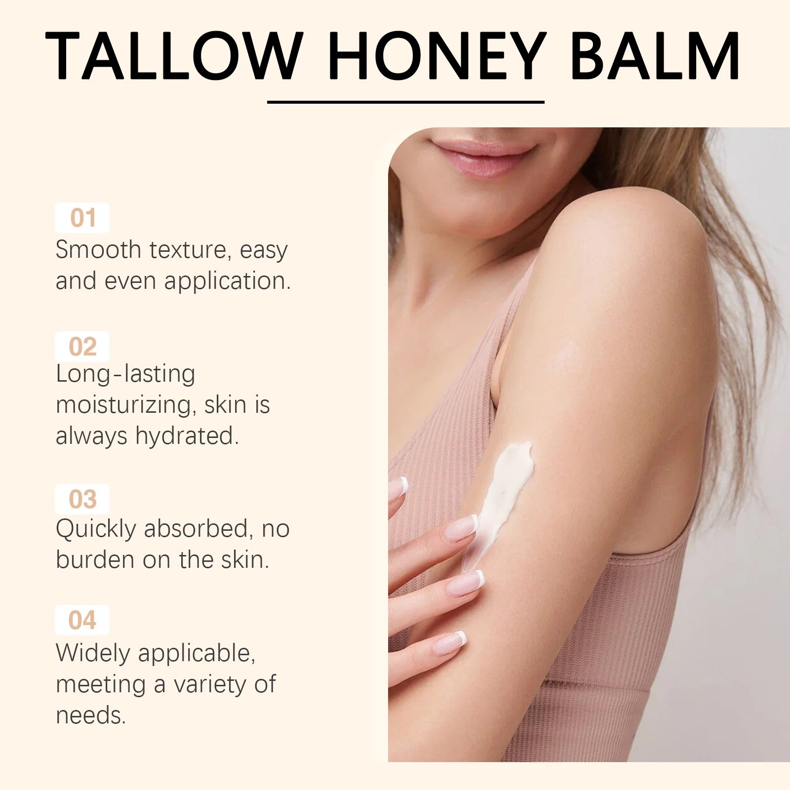 Whipped Beef Tallow Honey Balm Deeply Moisturizer Brightening Fast Absorption Grass Fed Grass Finished Face Cream Body Lotion Whipped Beef Tallow Honey Balm Deeply Moisturizer Brightening Fast Absorption Grass Fed Grass Finished Face Cream Body Lotion