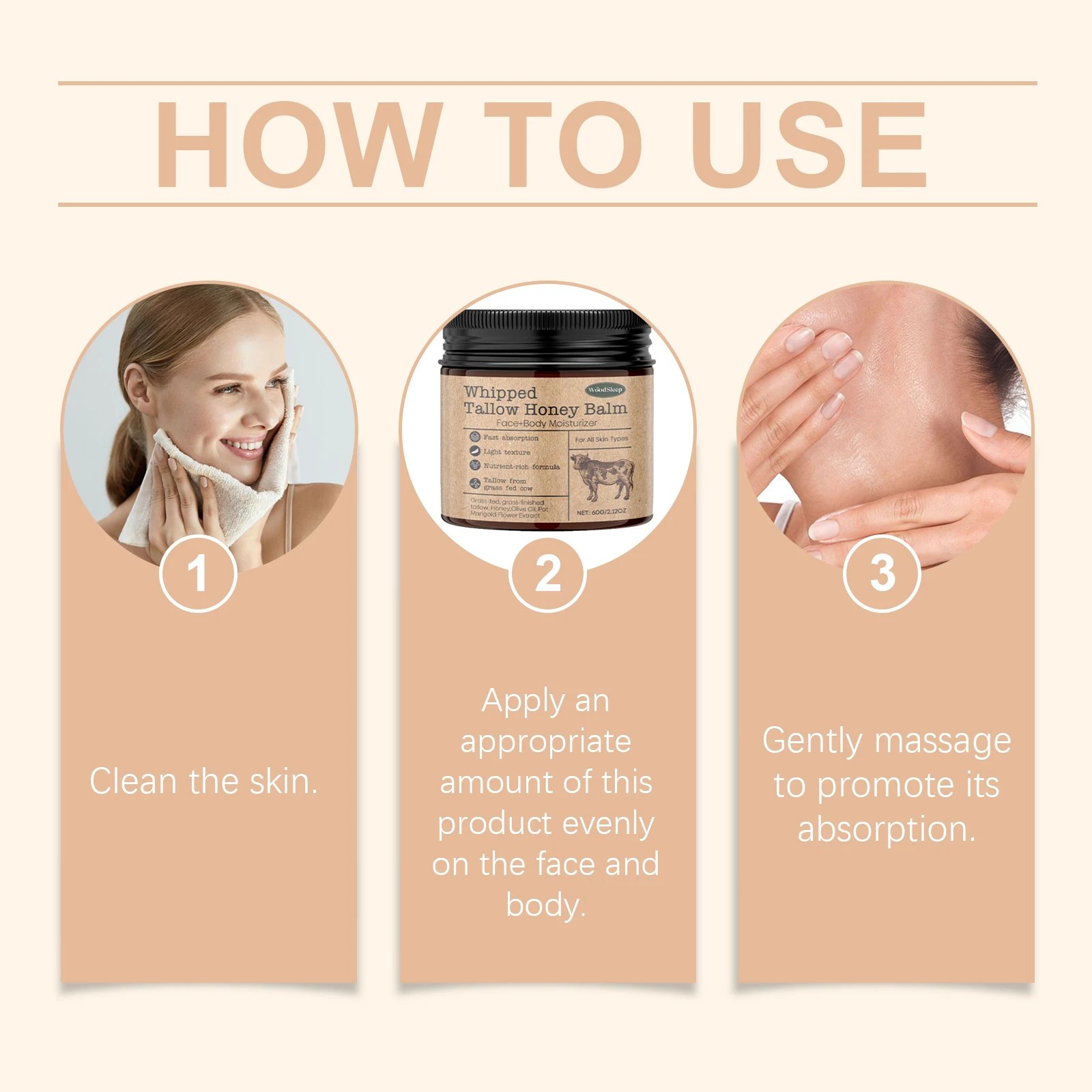 Whipped Beef Tallow Honey Balm Deeply Moisturizer Brightening Fast Absorption Grass Fed Grass Finished Face Cream Body Lotion Whipped Beef Tallow Honey Balm Deeply Moisturizer Brightening Fast Absorption Grass Fed Grass Finished Face Cream Body Lotion
