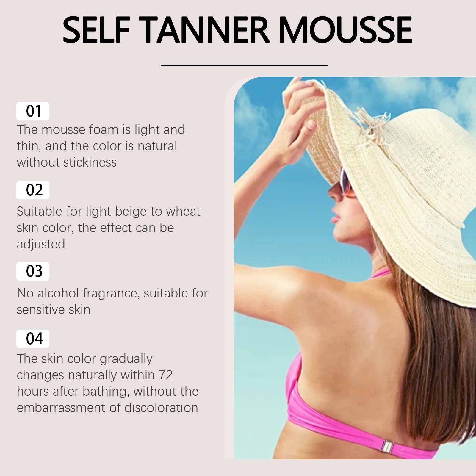 1~3h Self Tan Express Mousse Fast Acting Fake Tan Develops for Dark Fake Tan Face Body Fast-Absorbing Moisturizing Tan Boosting 1~3h Self Tan Express Mousse Fast Acting Fake Tan Develops for Dark Fake Tan Face Body Fast-Absorbing Moisturizing Tan Boosting