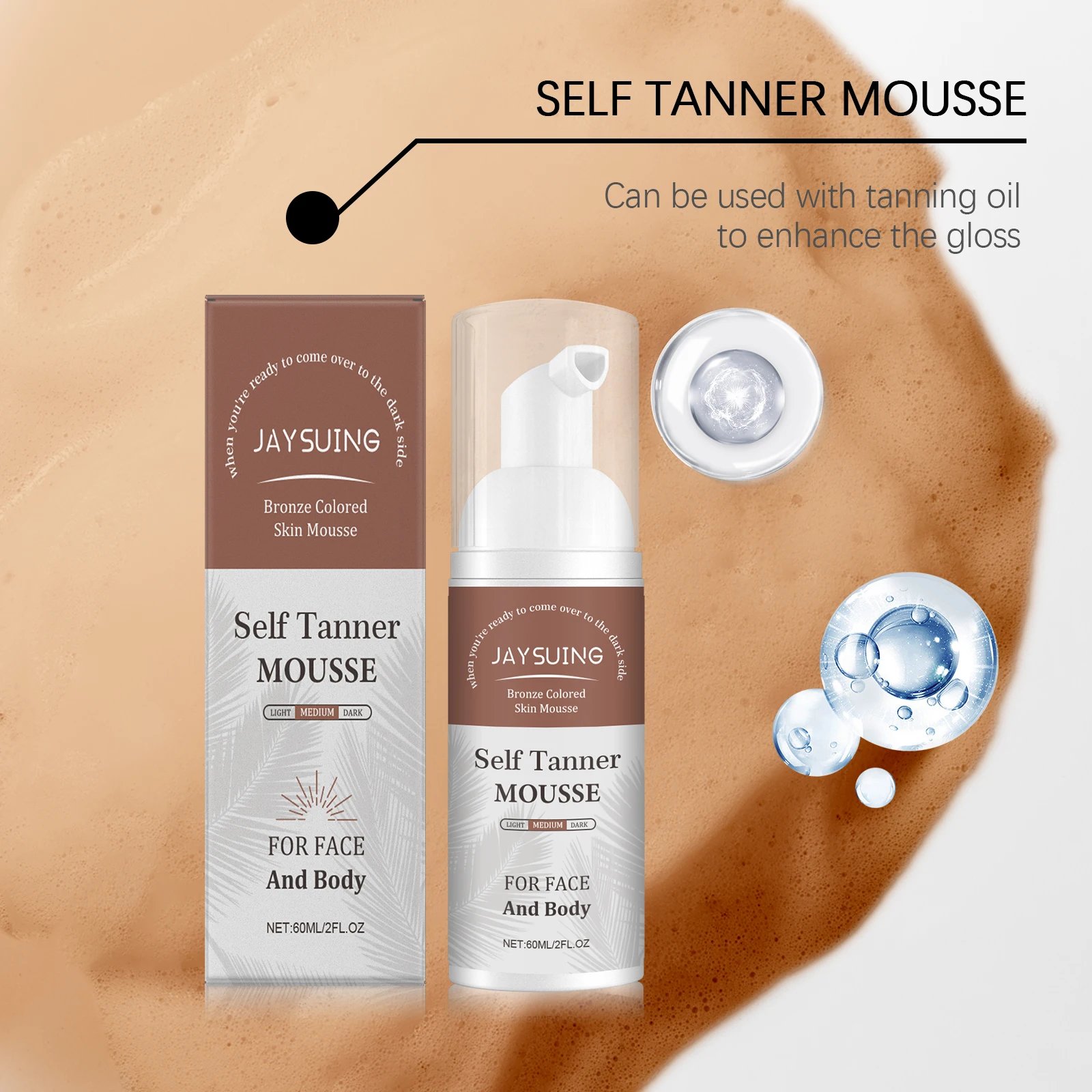 1~3h Self Tan Express Mousse Fast Acting Fake Tan Develops for Dark Fake Tan Face Body Fast-Absorbing Moisturizing Tan Boosting 1~3h Self Tan Express Mousse Fast Acting Fake Tan Develops for Dark Fake Tan Face Body Fast-Absorbing Moisturizing Tan Boosting