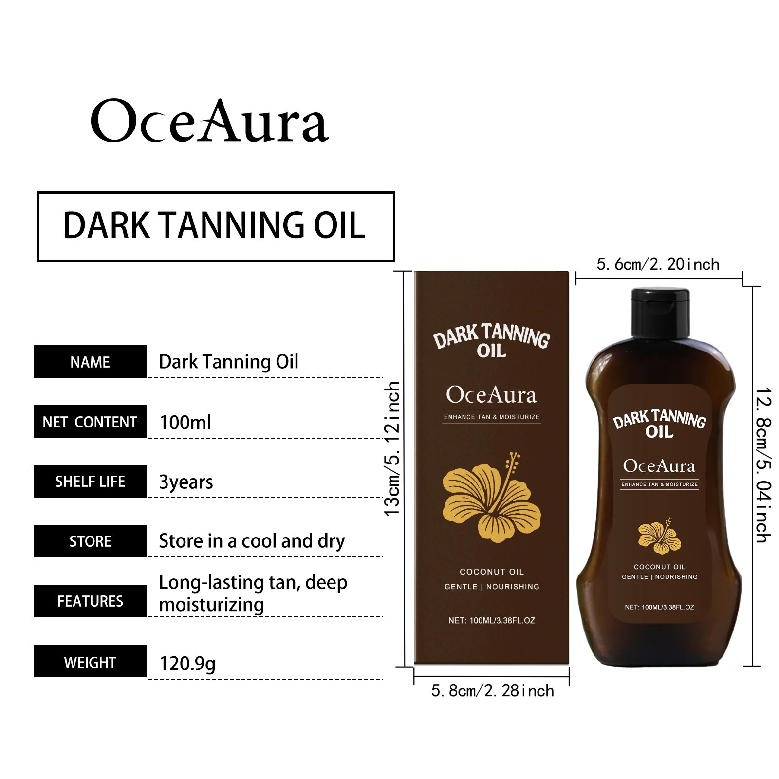 OceAura Tanning Oil Lotion Deep Moisturizing Nourishing Skin Rejuvenating Long Lasting Tan Lightweight Non Greasy Bronzing Oil OceAura Tanning Oil Lotion Deep Moisturizing Nourishing Skin Rejuvenating Long Lasting Tan Lightweight Non Greasy Bronzing Oil