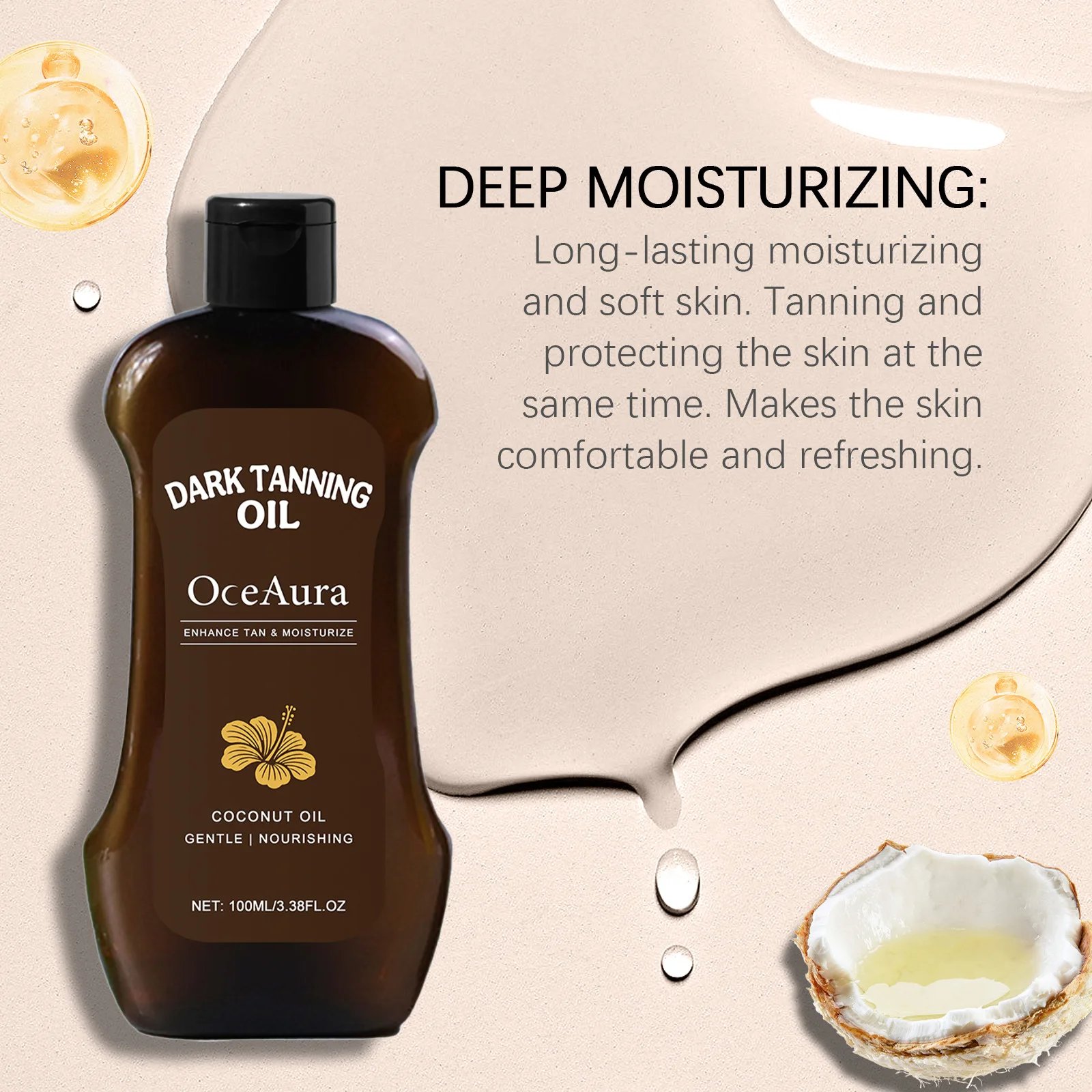 OceAura Tanning Oil Lotion Deep Moisturizing Nourishing Skin Rejuvenating Long Lasting Tan Lightweight Non Greasy Bronzing Oil OceAura Tanning Oil Lotion Deep Moisturizing Nourishing Skin Rejuvenating Long Lasting Tan Lightweight Non Greasy Bronzing Oil