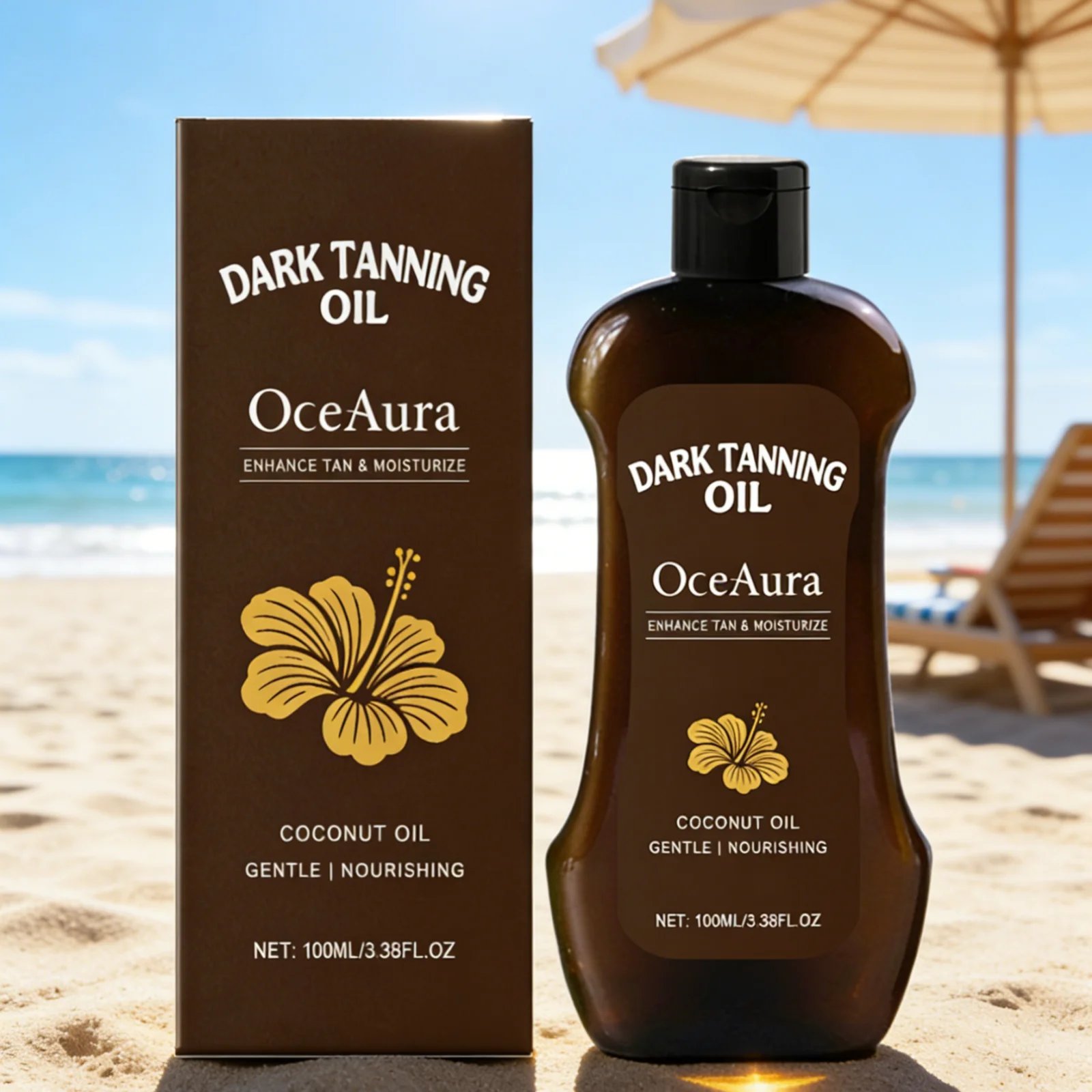 23416-rgo6xx.png OceAura Tanning Oil Lotion Deep Moisturizing Nourishing Skin Rejuvenating Long Lasting Tan Lightweight Non Greasy Bronzing Oil - Image 1