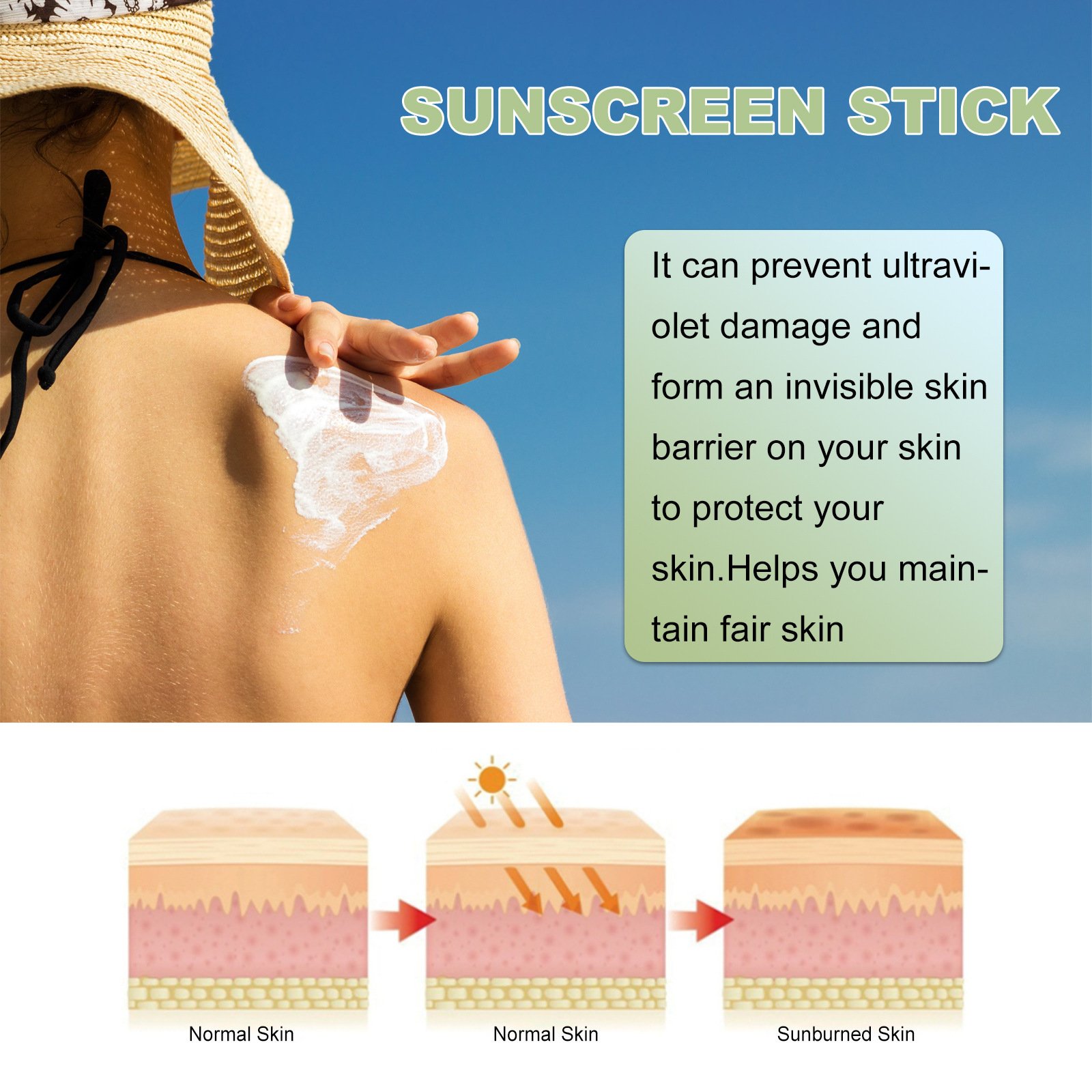 Spf 50+ Sunscreen Stick UV Protective Brightening Waterproof Sweatproof Refreshing Deep Moisturizing Lightweight Sunscreen Stick Spf 50+ Sunscreen Stick UV Protective Brightening Waterproof Sweatproof Refreshing Deep Moisturizing Lightweight Sunscreen Stick