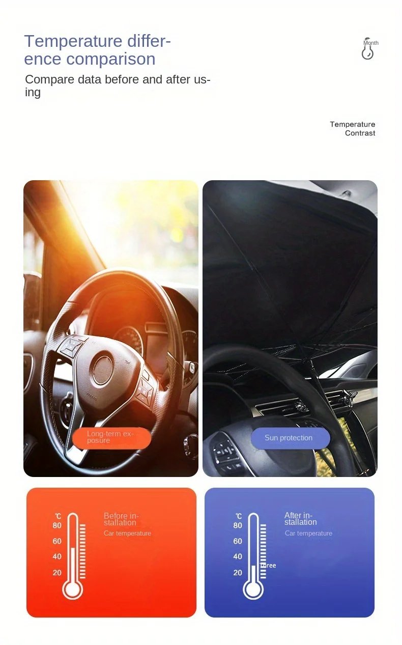 Car parasol inside the front windshield sunscreen sunshade artifact car sunscreen insulation sunshade portable storage Car parasol inside the front windshield sunscreen sunshade artifact car sunscreen insulation sunshade portable storage