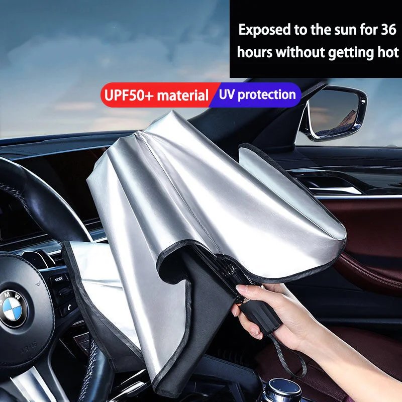 23535-pbkggy.jpg Car parasol inside the front windshield sunscreen sunshade artifact car sunscreen insulation sunshade portable storage - Image 1