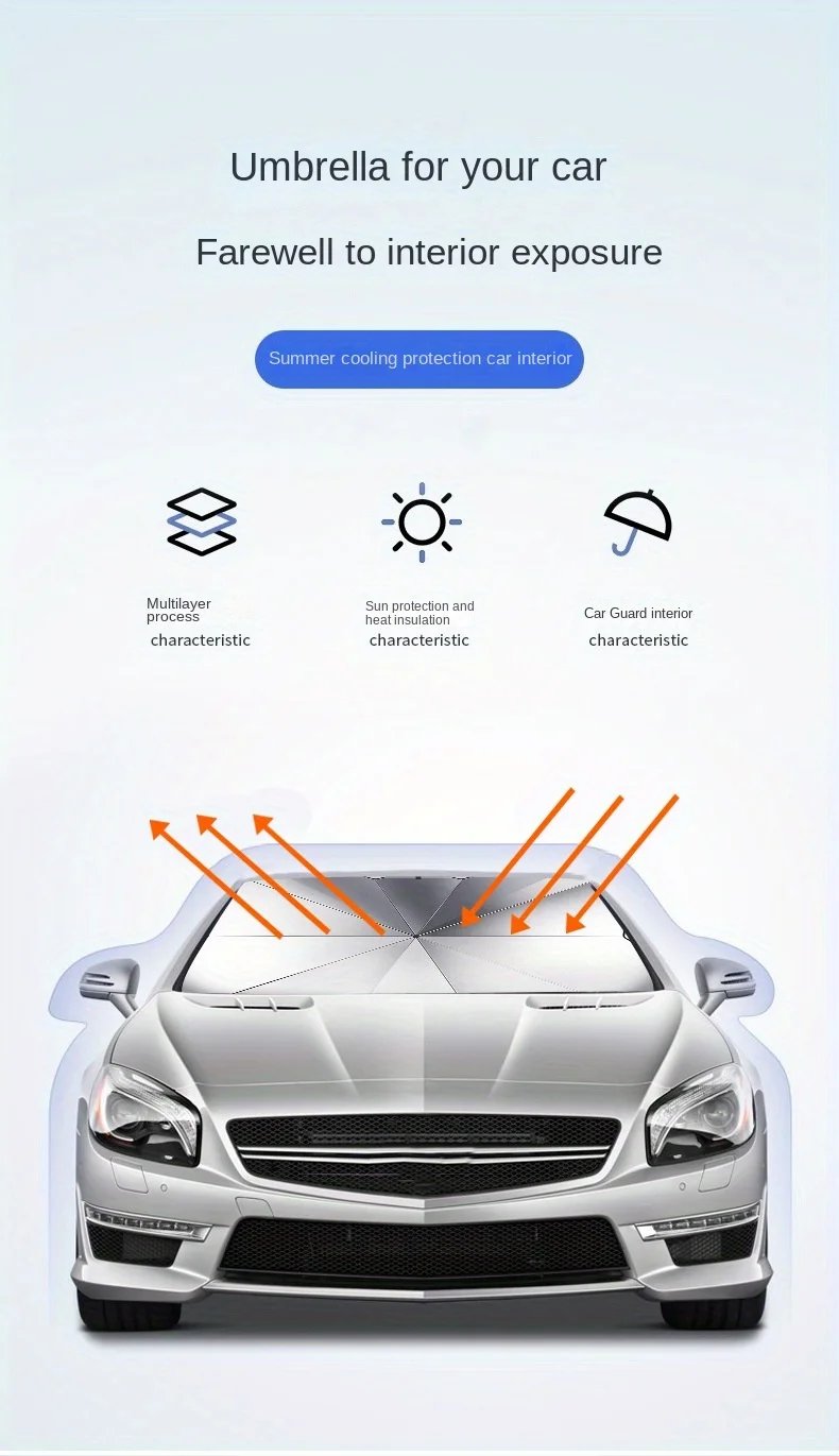 Car parasol inside the front windshield sunscreen sunshade artifact car sunscreen insulation sunshade portable storage Car parasol inside the front windshield sunscreen sunshade artifact car sunscreen insulation sunshade portable storage