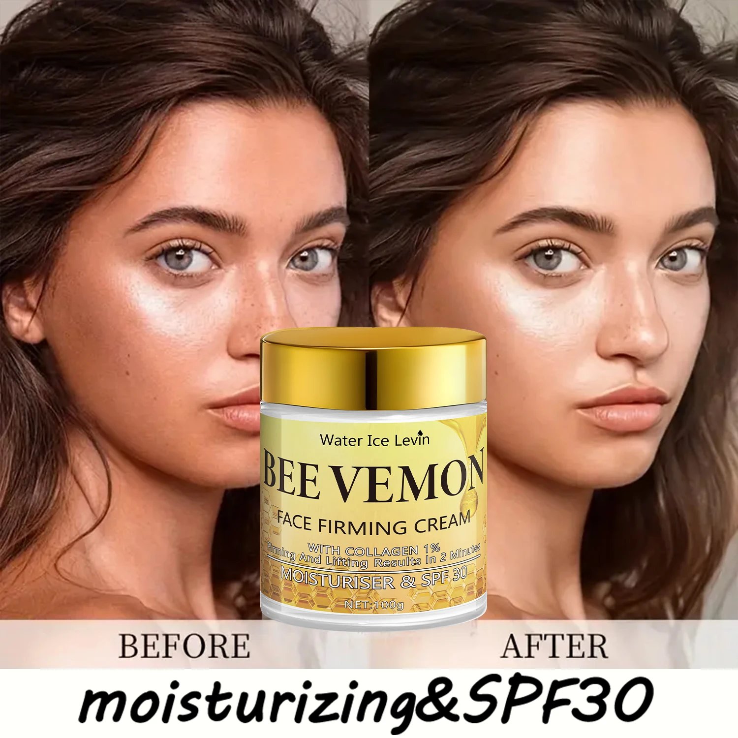 Bee Venom Face Firming Cream. Visible Transformation. With 1% Collagen. Moisturizer & SPF30. Firms Lifts Skin. 100g. Bee Venom Face Firming Cream. Visible Transformation. With 1% Collagen. Moisturizer & SPF30. Firms Lifts Skin. 100g.