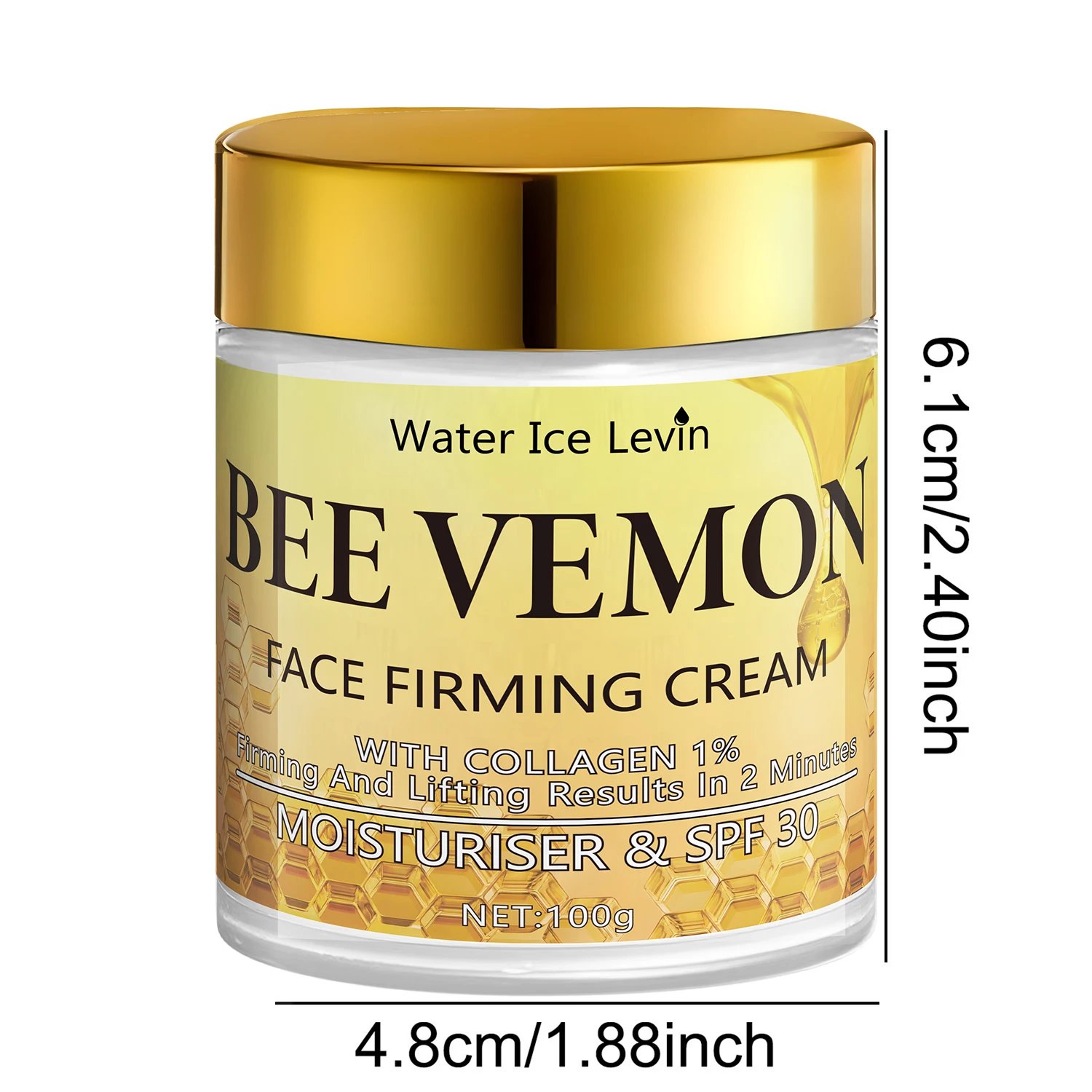 Bee Venom Face Firming Cream. Visible Transformation. With 1% Collagen. Moisturizer & SPF30. Firms Lifts Skin. 100g. Bee Venom Face Firming Cream. Visible Transformation. With 1% Collagen. Moisturizer & SPF30. Firms Lifts Skin. 100g.