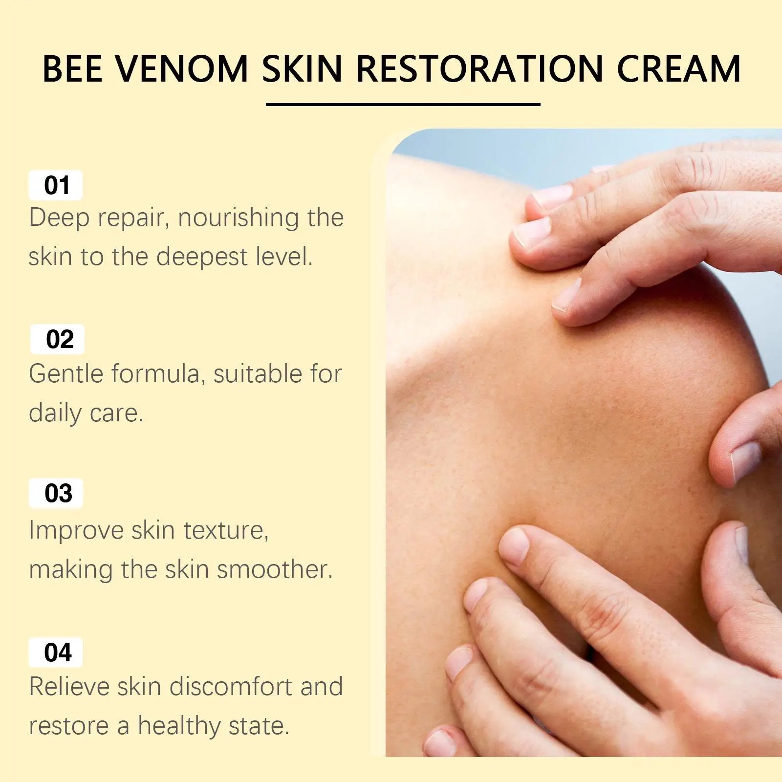 Bee Venom Skin Restoration Cream Skin Blemish Remover Reduce Redness Sensitive Skin Barrier Repair Skin Renewal Moisturizer 60g