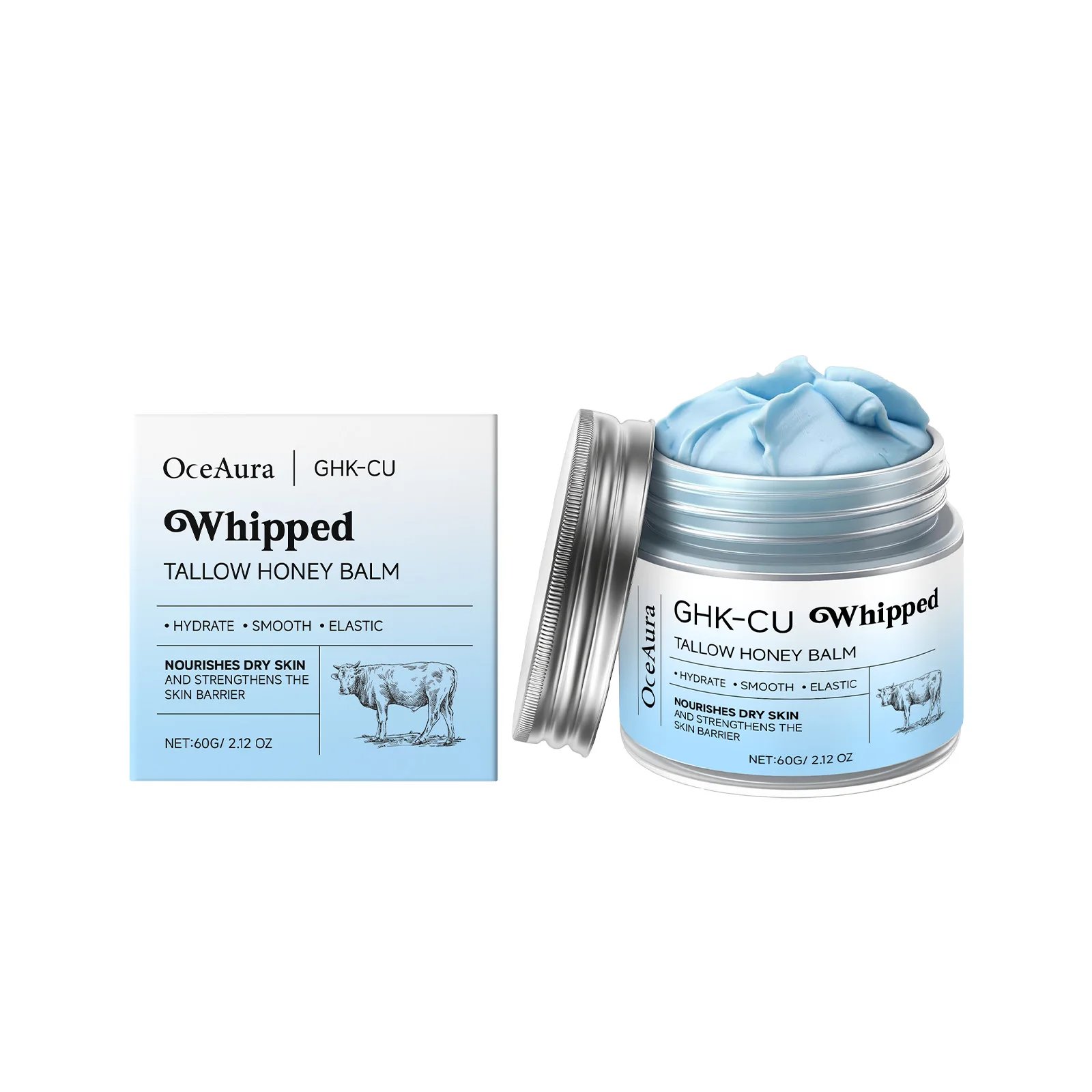 OceAura Whipped Tallow Honey Balm Ghk-Cu Firm Skin Elasticity Enhancement Strengthening Skin Barrier Repair Care Moisturizer 60g OceAura Whipped Tallow Honey Balm Ghk-Cu Firm Skin Elasticity Enhancement Strengthening Skin Barrier Repair Care Moisturizer 60g