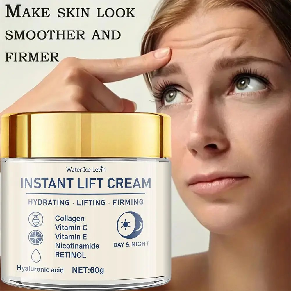 60g Instant Lift Face Cream Firming Skin Tightening Anti Wrinkle Collagen Hyaluronic Acid Hydrating Nourishing Facial Moisturize 60g Instant Lift Face Cream Firming Skin Tightening Anti Wrinkle Collagen Hyaluronic Acid Hydrating Nourishing Facial Moisturize