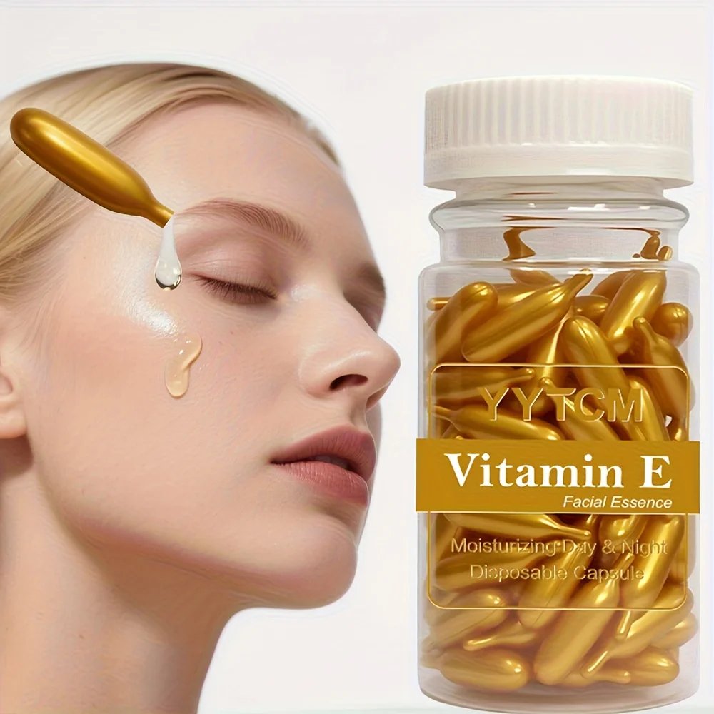 Vitamin E Serum Capsules, Single-Use Essence Capsules, Hydrating and Moisturizing Facial Skin 90 Capsules/Bottle - 1 Bottle Vitamin E Serum Capsules, Single-Use Essence Capsules, Hydrating and Moisturizing Facial Skin 90 Capsules/Bottle - 1 Bottle