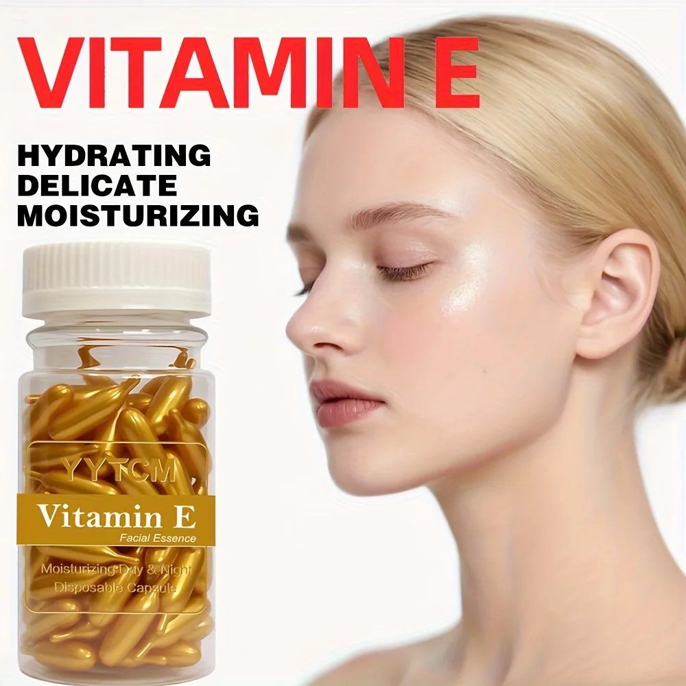 Vitamin E Serum Capsules, Single-Use Essence Capsules, Hydrating and Moisturizing Facial Skin 90 Capsules/Bottle - 1 Bottle Vitamin E Serum Capsules, Single-Use Essence Capsules, Hydrating and Moisturizing Facial Skin 90 Capsules/Bottle - 1 Bottle