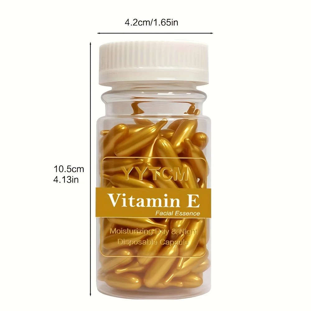 Vitamin E Serum Capsules, Single-Use Essence Capsules, Hydrating and Moisturizing Facial Skin 90 Capsules/Bottle - 1 Bottle Vitamin E Serum Capsules, Single-Use Essence Capsules, Hydrating and Moisturizing Facial Skin 90 Capsules/Bottle - 1 Bottle