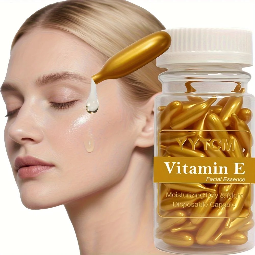 Vitamin E Serum Capsules, Single-Use Essence Capsules, Hydrating and Moisturizing Facial Skin 90 Capsules/Bottle - 1 Bottle Vitamin E Serum Capsules, Single-Use Essence Capsules, Hydrating and Moisturizing Facial Skin 90 Capsules/Bottle - 1 Bottle