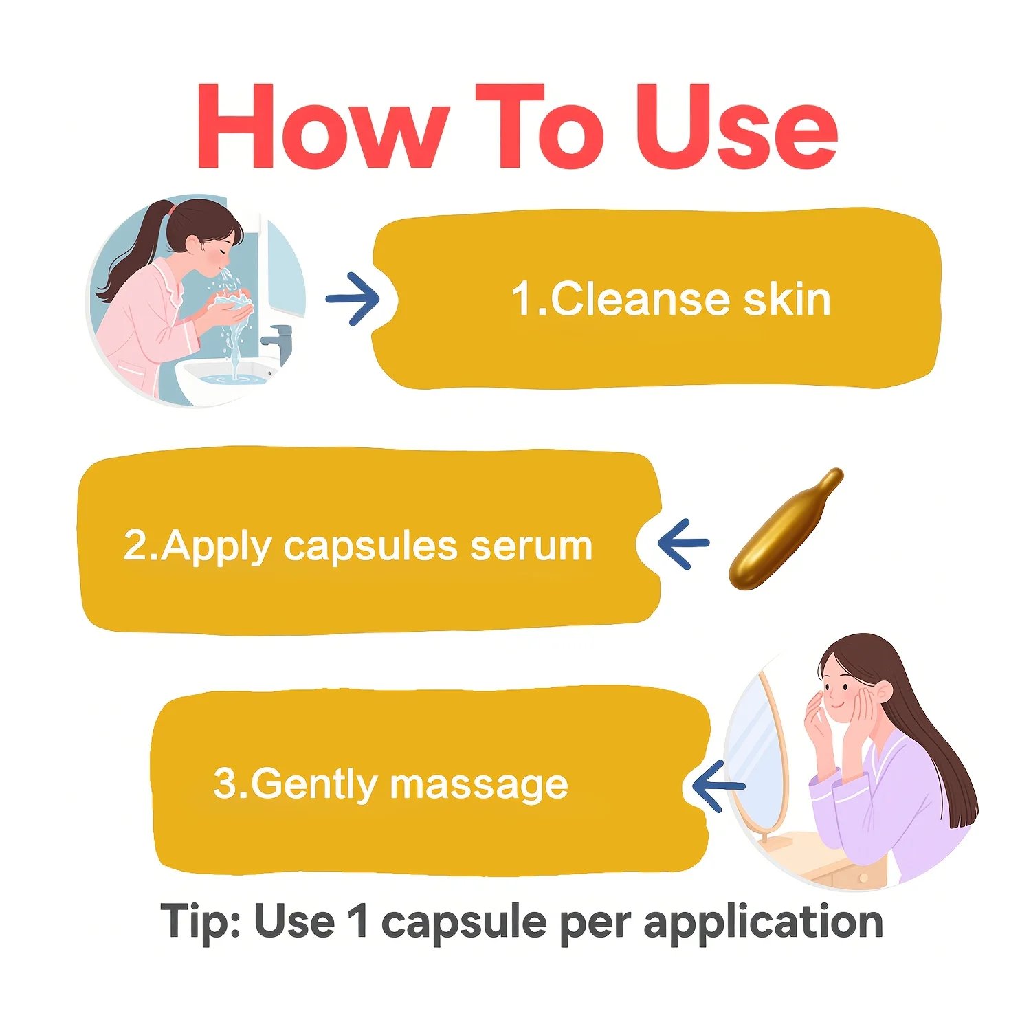 Vitamin E Serum Capsules, Single-Use Essence Capsules, Hydrating and Moisturizing Facial Skin 90 Capsules/Bottle - 1 Bottle Vitamin E Serum Capsules, Single-Use Essence Capsules, Hydrating and Moisturizing Facial Skin 90 Capsules/Bottle - 1 Bottle