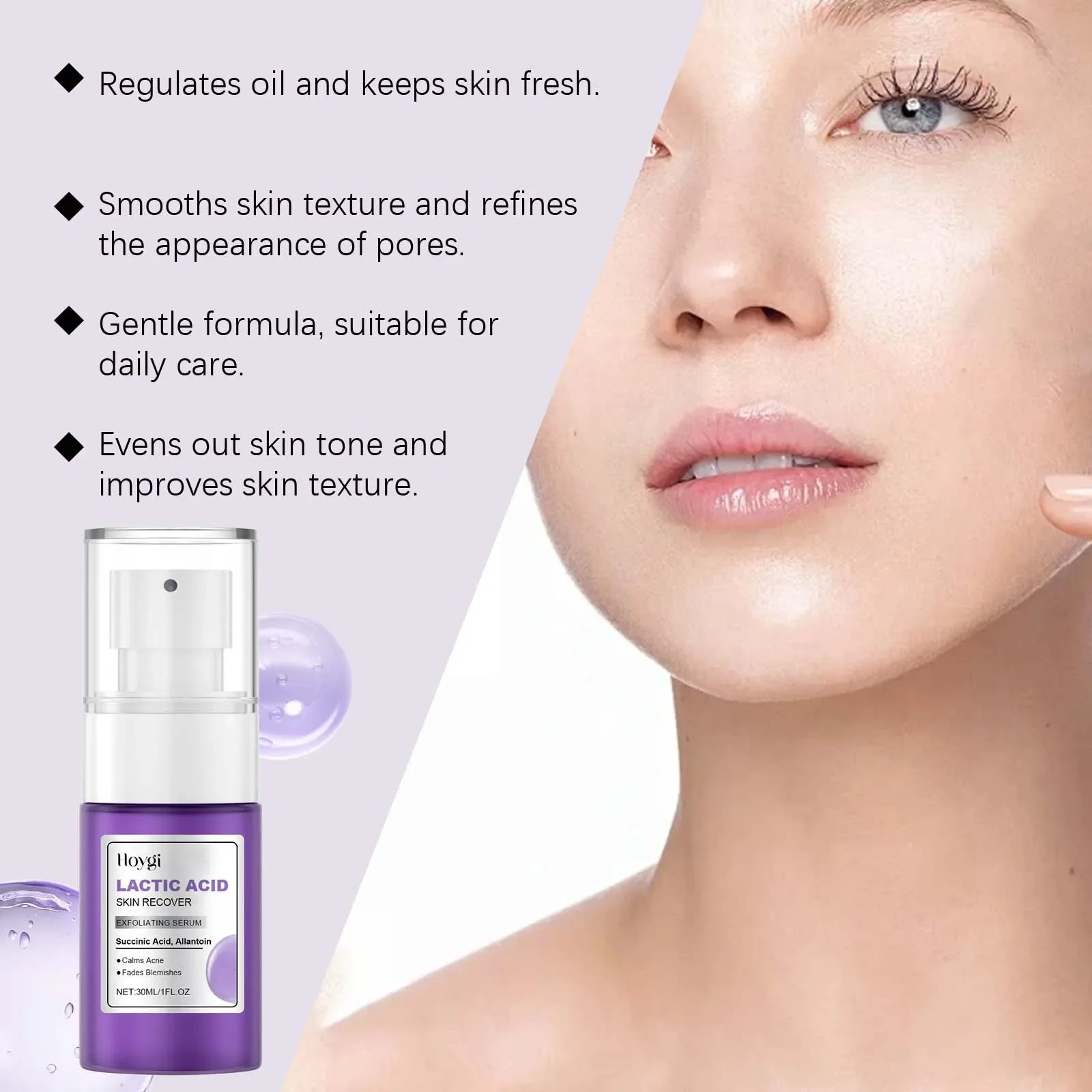 Exfoliating Serum Anti Acne Reliece Dryness Shrink Pores Remove Dead Skin Brightening Lactic Acid Serum Nourishing Face Essence