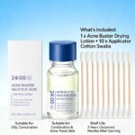 Salicylic Acid Drying Lotion Face Serum with Cotton Swab– Reduce Pimples & Breakouts Fade Acne Scars Minimize Pores Skin Renewal - Image 4