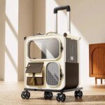 Rolling Cat Carrier with Wheels for Large Cats Small Dogs Up To 10kg  Ideal for Travel Walking and Camping Cat Handbag Dog Bag - Image 3