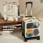 Rolling Cat Carrier with Wheels for Large Cats Small Dogs Up To 10kg  Ideal for Travel Walking and Camping Cat Handbag Dog Bag - Image 2