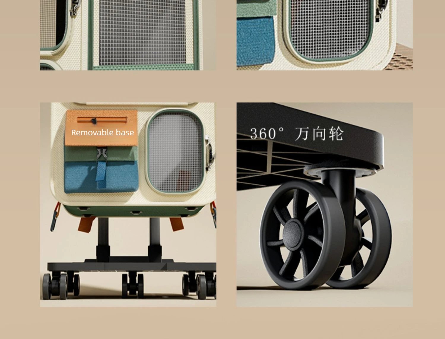 Rolling Cat Carrier with Wheels for Large Cats Small Dogs Up To 10kg Ideal for Travel Walking and Camping Cat Handbag Dog Bag Rolling Cat Carrier with Wheels for Large Cats Small Dogs Up To 10kg Ideal for Travel Walking and Camping Cat Handbag Dog Bag