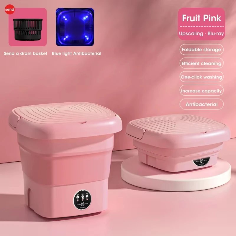 Mini Portable Folding Washing Machine Centrifuge Dehydration Barrel for Underwear Sock Clothes