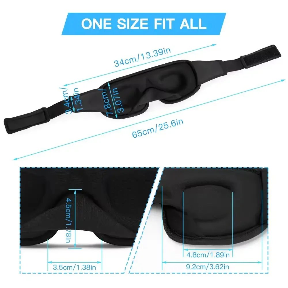 3D Sleeping Mask Block Out Light Soft Padded Sleep Mask For Eyes Slaapmasker Eye Shade Blindfold Sleeping Aid Face Mask Eyepatch