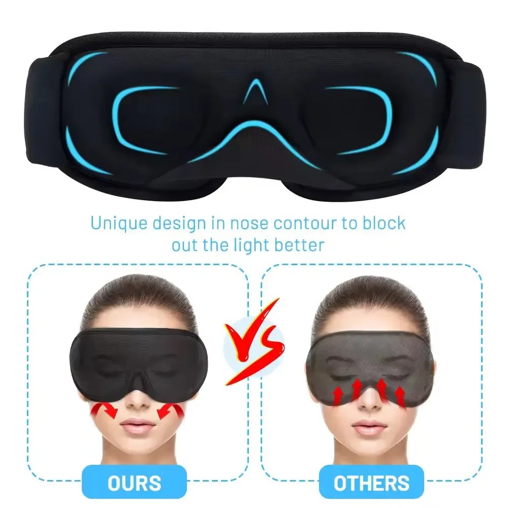 3D Sleeping Mask Block Out Light Soft Padded Sleep Mask For Eyes Slaapmasker Eye Shade Blindfold Sleeping Aid Face Mask Eyepatch