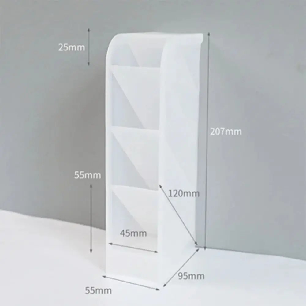 4Grid Macaron Color Oblique Insertion Desktop Organizer Pen Holder Pencil Makeup Brush Storage Box School Stationery