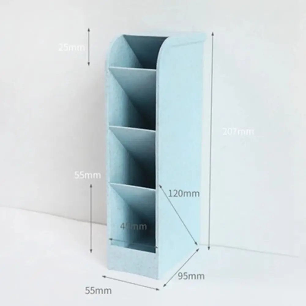 4Grid Macaron Color Oblique Insertion Desktop Organizer Pen Holder Pencil Makeup Brush Storage Box School Stationery