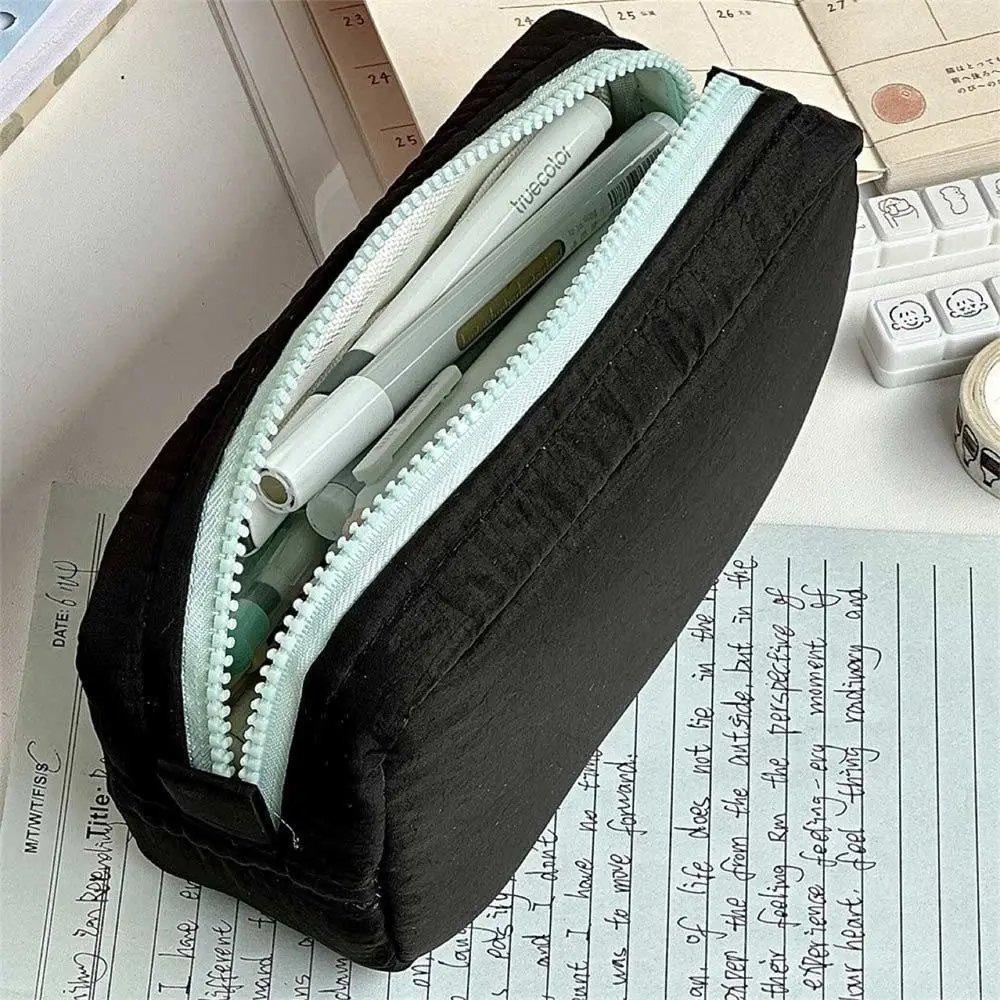 New High Quality Solid Color Pen Bag Zipper Design Large Capacity Pencil Case Portable Stationery Bag Back To School New High Quality Solid Color Pen Bag Zipper Design Large Capacity Pencil Case Portable Stationery Bag Back To School