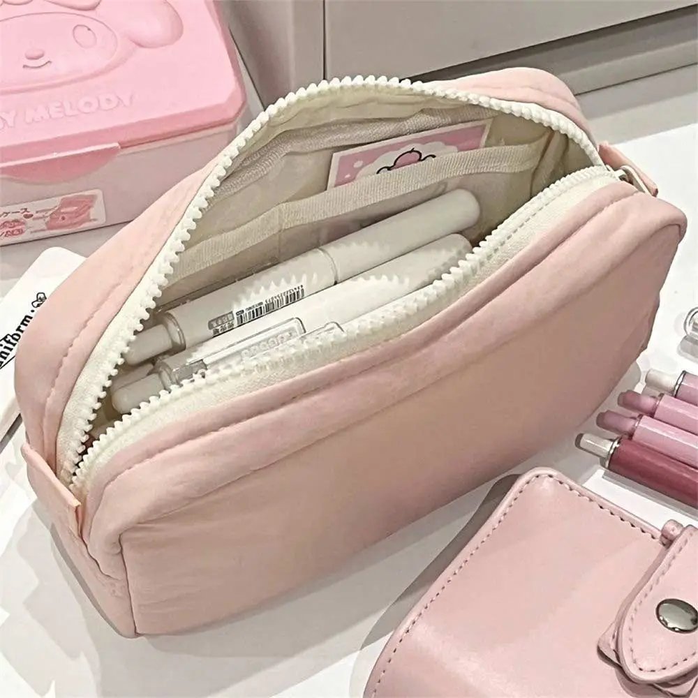 New High Quality Solid Color Pen Bag Zipper Design Large Capacity Pencil Case Portable Stationery Bag Back To School New High Quality Solid Color Pen Bag Zipper Design Large Capacity Pencil Case Portable Stationery Bag Back To School