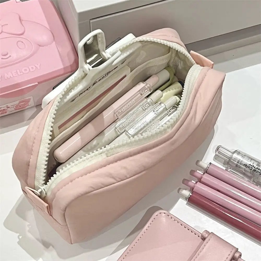 New High Quality Solid Color Pen Bag Zipper Design Large Capacity Pencil Case Portable Stationery Bag Back To School New High Quality Solid Color Pen Bag Zipper Design Large Capacity Pencil Case Portable Stationery Bag Back To School
