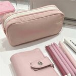 New High Quality Solid Color Pen Bag Zipper Design Large Capacity Pencil Case Portable Stationery Bag Back To School - Image 5