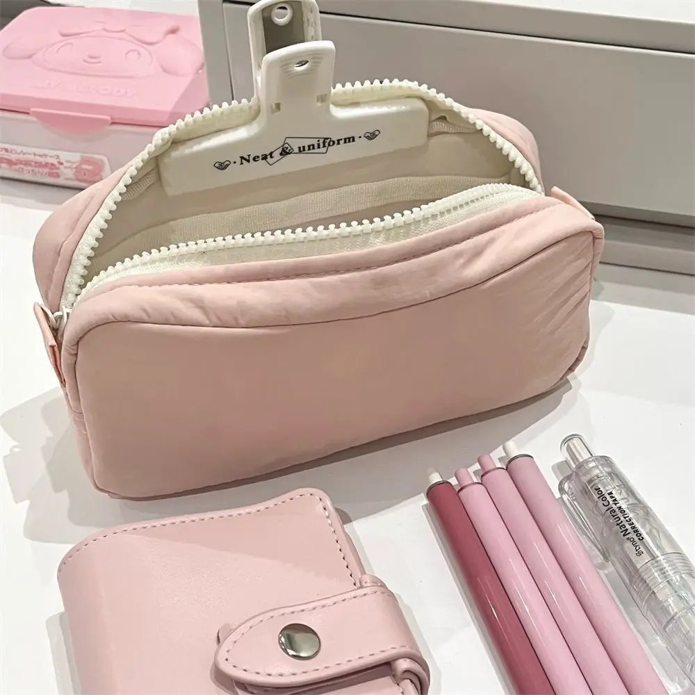 New High Quality Solid Color Pen Bag Zipper Design Large Capacity Pencil Case Portable Stationery Bag Back To School New High Quality Solid Color Pen Bag Zipper Design Large Capacity Pencil Case Portable Stationery Bag Back To School