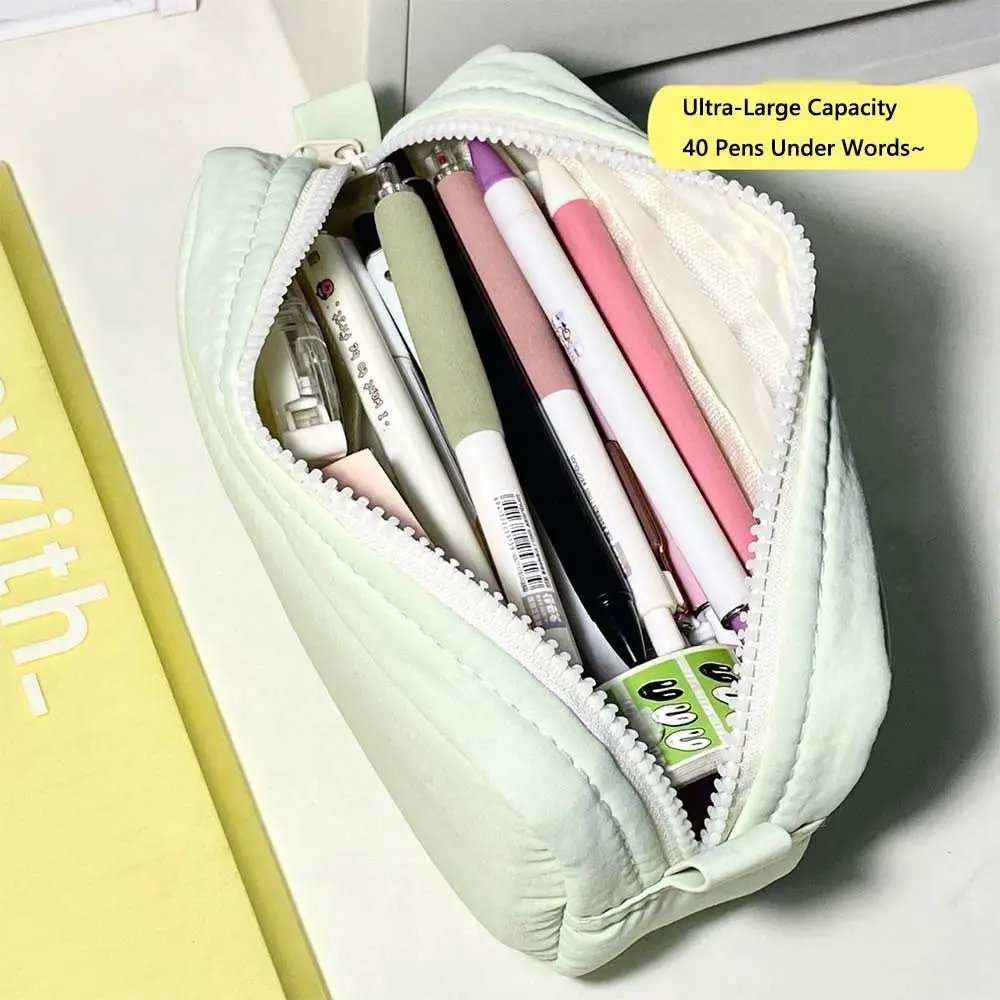 New High Quality Solid Color Pen Bag Zipper Design Large Capacity Pencil Case Portable Stationery Bag Back To School New High Quality Solid Color Pen Bag Zipper Design Large Capacity Pencil Case Portable Stationery Bag Back To School