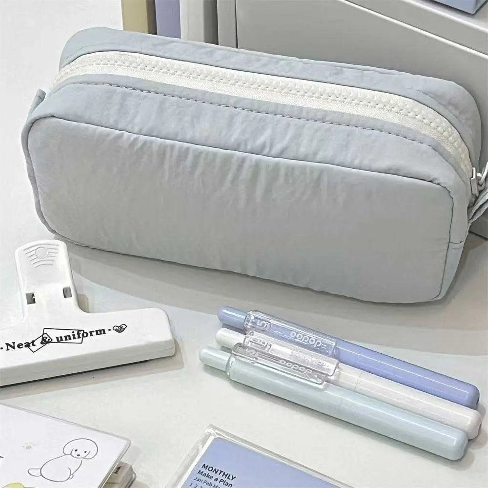 New High Quality Solid Color Pen Bag Zipper Design Large Capacity Pencil Case Portable Stationery Bag Back To School New High Quality Solid Color Pen Bag Zipper Design Large Capacity Pencil Case Portable Stationery Bag Back To School